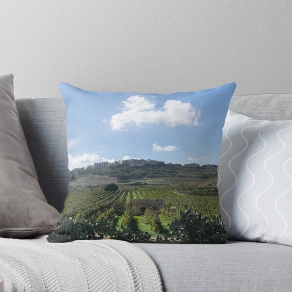 Item preview, Green and Rural Gozo - Farmfields Grapevines and Prickly Pear Cacti designed and sold by Georgia Mizuleva.
