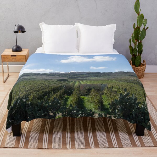 Item preview, Green and Rural Gozo - Farmfields Grapevines and Prickly Pear Cacti designed and sold by Georgia Mizuleva.