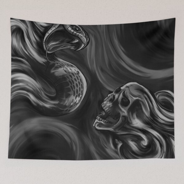 Item preview, Skull & Snake (b&w) designed and sold by FattoAMano.