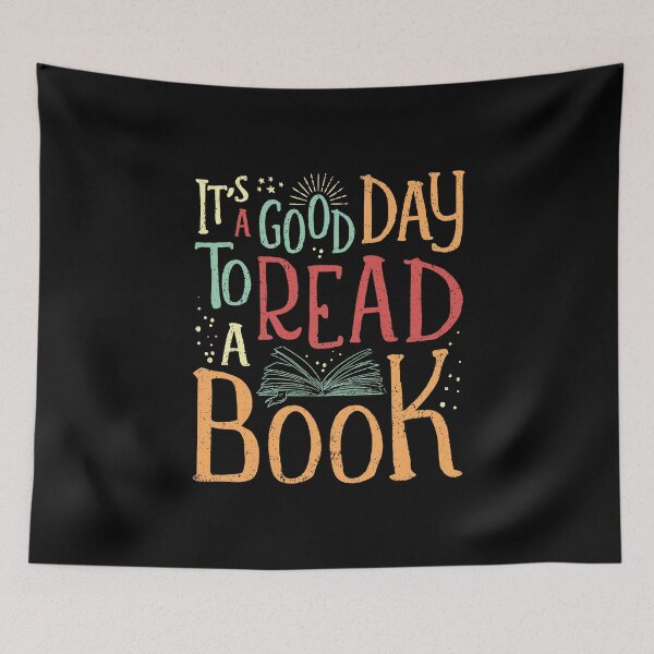 Item preview, It's A Good Day To Read A Book, Handwritten Grunge Retro Style Vintage Colors designed and sold by trendyshopy.