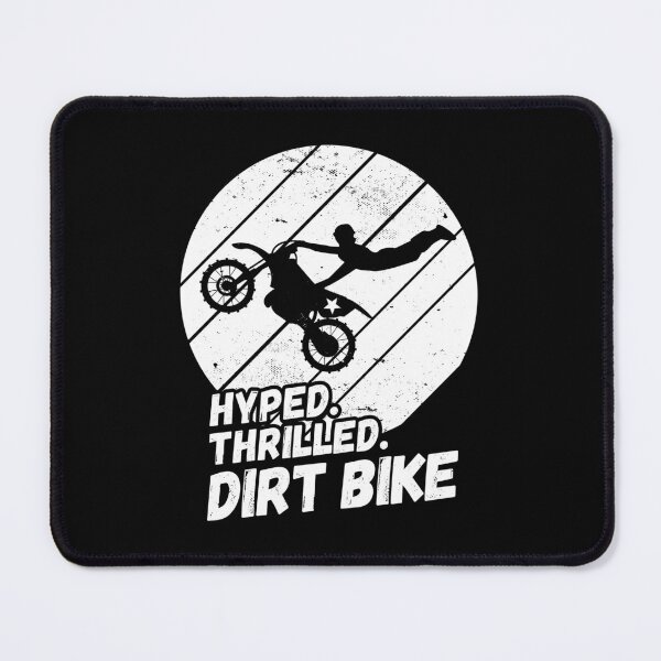 Item preview, Hyped, Thrilled, Dirt Bike - Motorcycle Silhouette, black & white designed and sold by rattob.