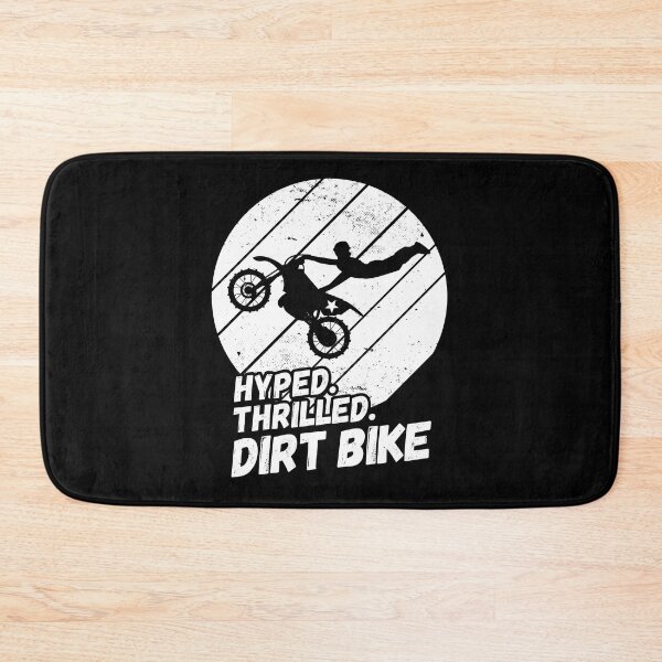 Item preview, Hyped, Thrilled, Dirt Bike - Motorcycle Silhouette, black & white designed and sold by rattob.