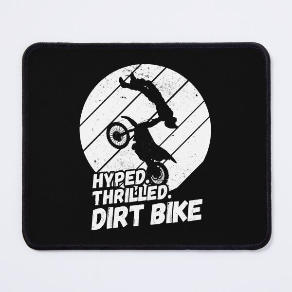 Item preview, Hyped, Thrilled, Dirt Bike - Motorcycle Silhouette, black & white designed and sold by rattob.