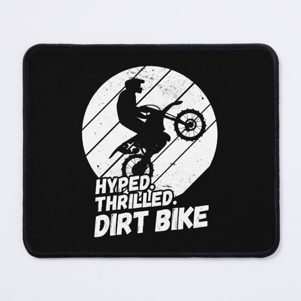 Item preview, Hyped, Thrilled, Dirt Bike - Motorcycle Silhouette, black & white designed and sold by rattob.