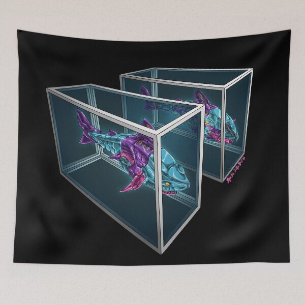 Item preview, halved robot shark in formaldehyde designed and sold by kriksix.