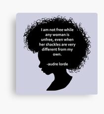 Audre Lorde Silhouette (black) Canvas Print