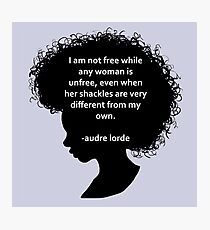 Audre Lorde Silhouette (schwarz) Fotodruck