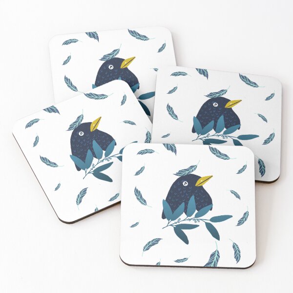 Item preview, Starling and trush birds/ feathers / beries/oak tree/seeds- pattern design designed and sold by EglesCreations.