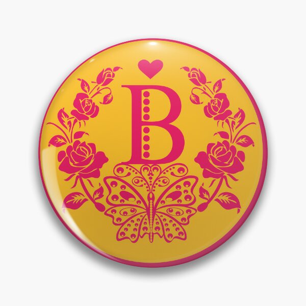 Item preview, Roses, Heart and Butterfly Monogram B designed and sold by ClownFishArts.