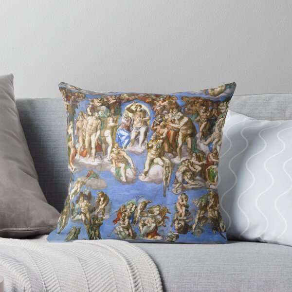 The Last Judgement of Christ-Michelangelo Throw Pillow