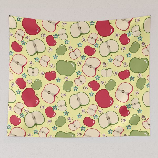 Item preview, Apples Pattern On Yellow Background designed and sold by Ayesha Saleem.