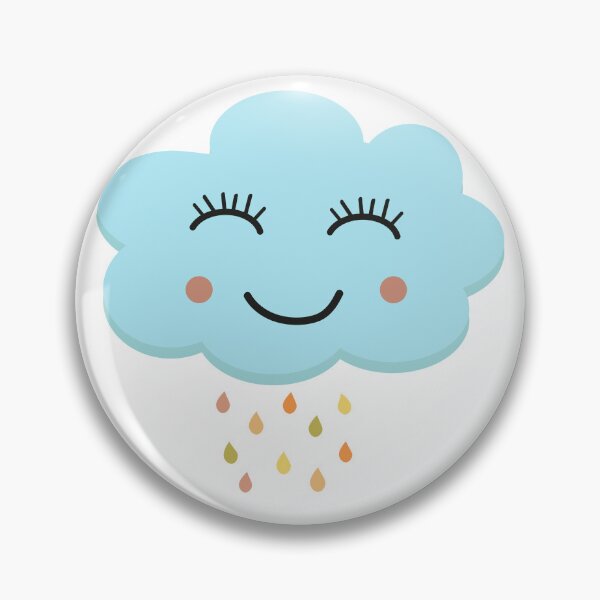 Item preview, Happy blushing blue cloud with rainbow raindrops  designed and sold by Yasminepatterns .