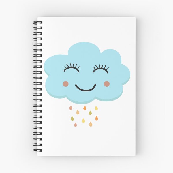 Item preview, Happy blushing blue cloud with rainbow raindrops  designed and sold by Yasminepatterns .