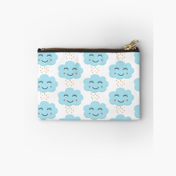 Item preview, Happy blushing blue cloud with rainbow raindrops  designed and sold by Yasminepatterns .