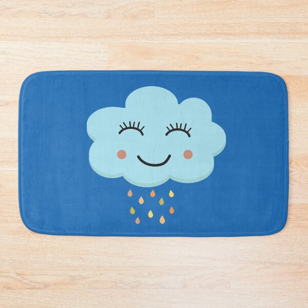 Item preview, Happy blushing blue cloud with rainbow raindrops  designed and sold by Yasminepatterns .