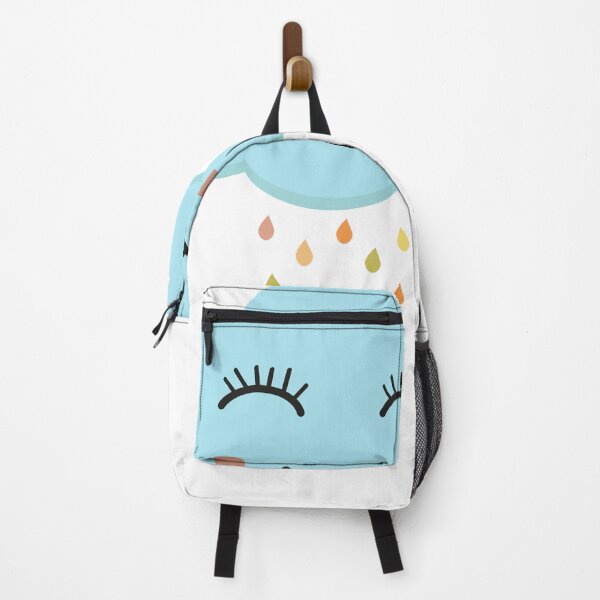 Item preview, Happy blushing blue cloud with rainbow raindrops  designed and sold by Yasminepatterns .