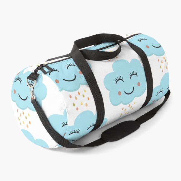Item preview, Happy blushing blue cloud with rainbow raindrops designed and sold by Yasminepatterns .