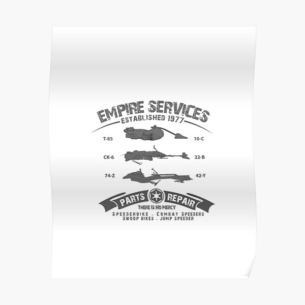 "Empire parts and repair" Poster by DesignSalvation Redbubble