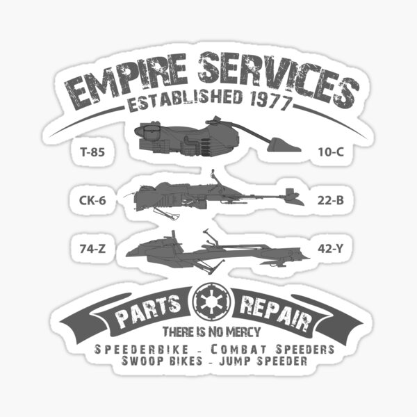 "Empire parts and repair" Sticker for Sale by DesignSalvation Redbubble