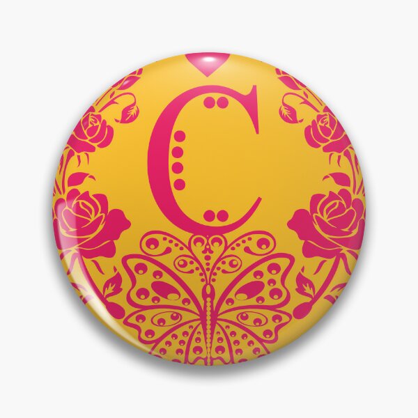 Item preview,  Roses, Heart and Butterfly Monogram C designed and sold by ClownFishArts.