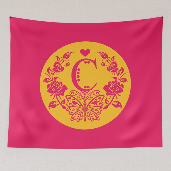 Item preview,  Roses, Heart and Butterfly Monogram C designed and sold by ClownFishArts.