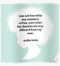 Audre Lorde Silhouette (white) Poster