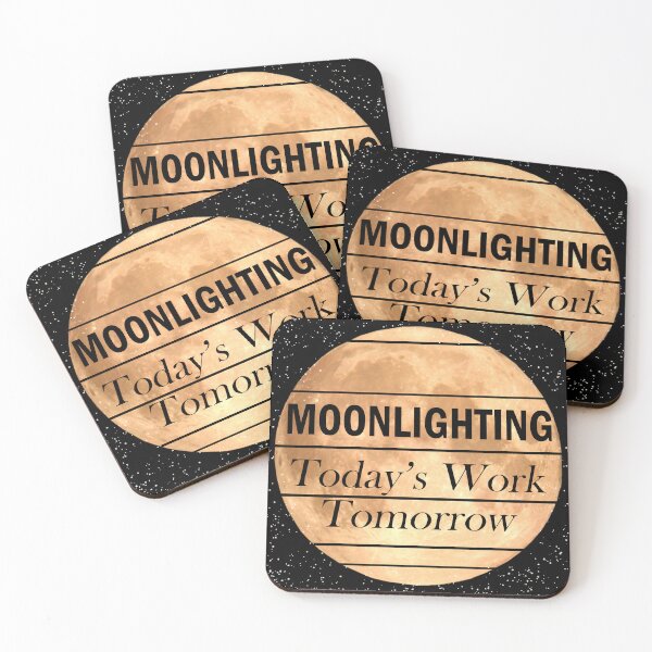 Item preview, Moonlighting Today's Work Tomorrow, Retro Vintage Moonlight designed and sold by Artsy Fun.