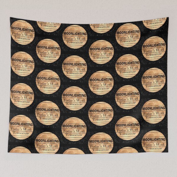 Item preview, Moonlighting Today's Work Tomorrow, Retro Vintage Moonlight designed and sold by Artsy Fun.