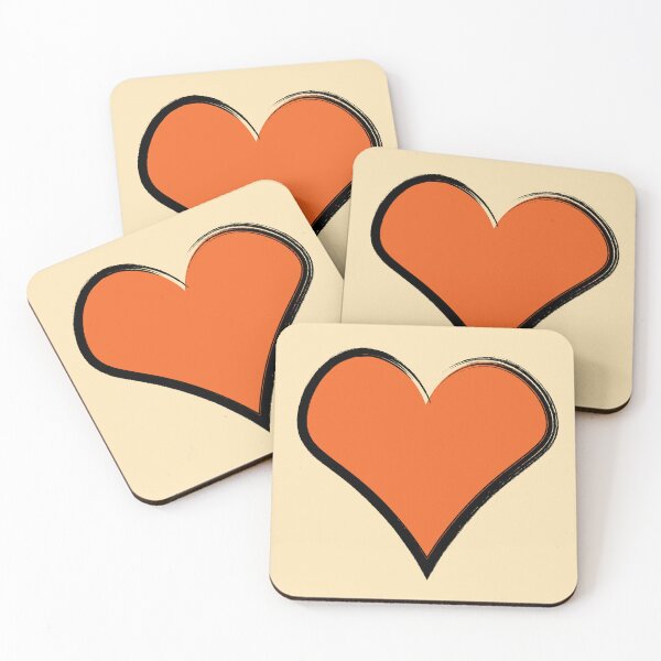 Item preview, Big Orange Heart, graphic pattern, Happy Birthday, Valentines Day designed and sold by HybrisStudio.