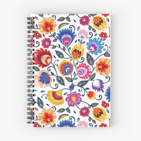 Item preview, Folklore flowers on beautiful classy white background designed and sold by FK-UK.