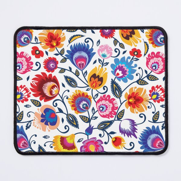 Item preview, Folklore flowers on beautiful classy white background designed and sold by FK-UK.