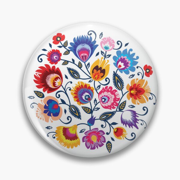 Item preview, Folklore flowers on beautiful classy white background designed and sold by FK-UK.