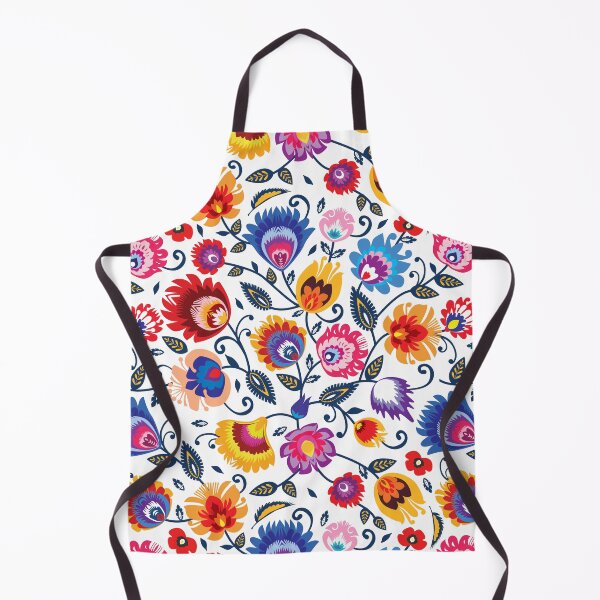 Item preview, Folklore flowers on beautiful classy white background designed and sold by FK-UK.