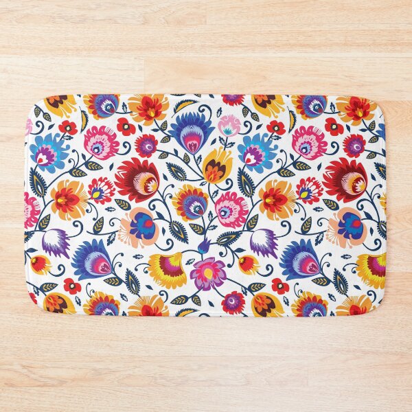 Item preview, Folklore flowers on beautiful classy white background designed and sold by FK-UK.