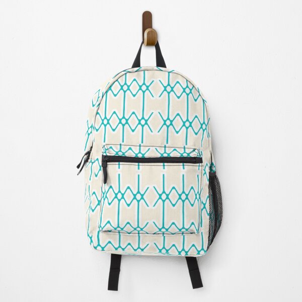 Item preview, Line Graphic Two Teal and White on Cream 5748 designed and sold by Art in My Loft.