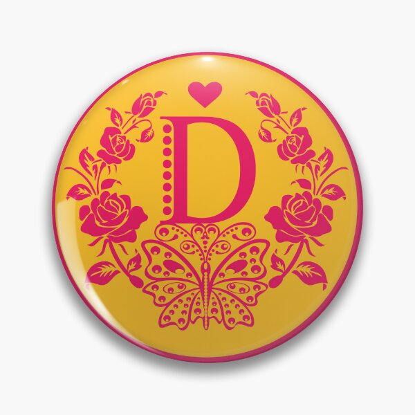 Item preview, Roses, Heart and Butterfly Monogram D designed and sold by ClownFishArts.
