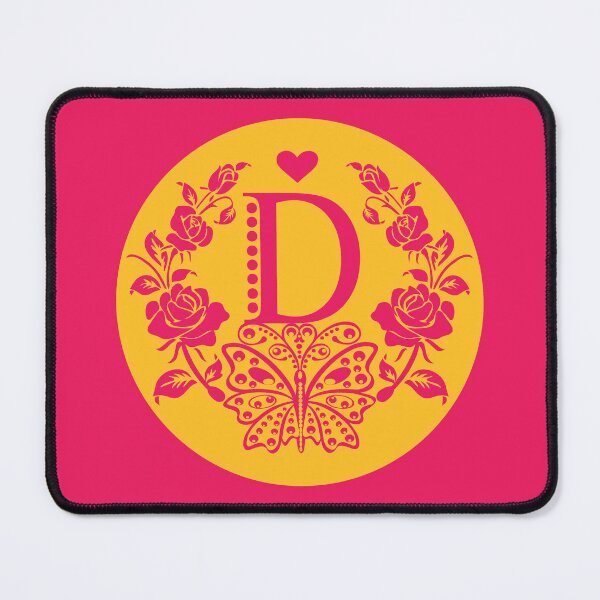 Item preview, Roses, Heart and Butterfly Monogram D designed and sold by ClownFishArts.