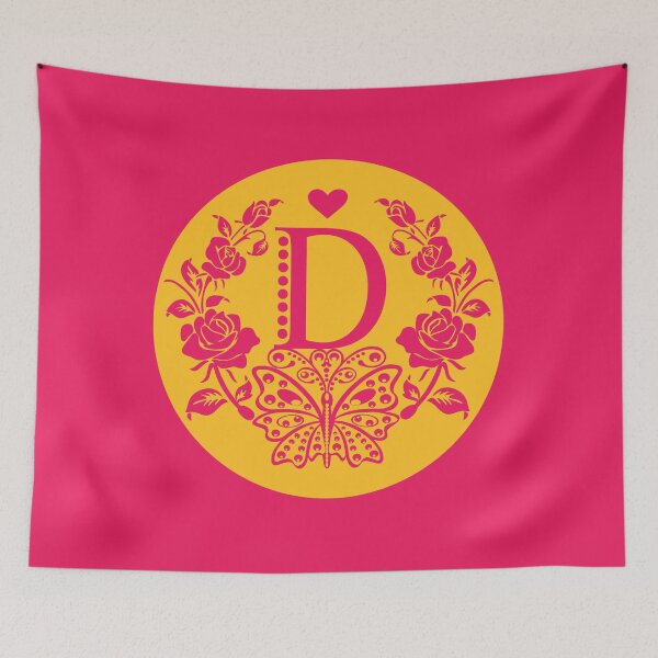 Item preview, Roses, Heart and Butterfly Monogram D designed and sold by ClownFishArts.