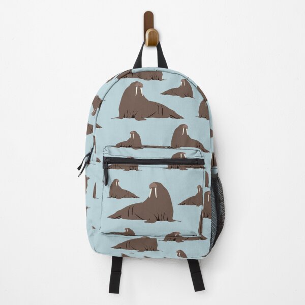 Item preview, Cute Walrus Blue and Brown Pattern designed and sold by idovedesign.