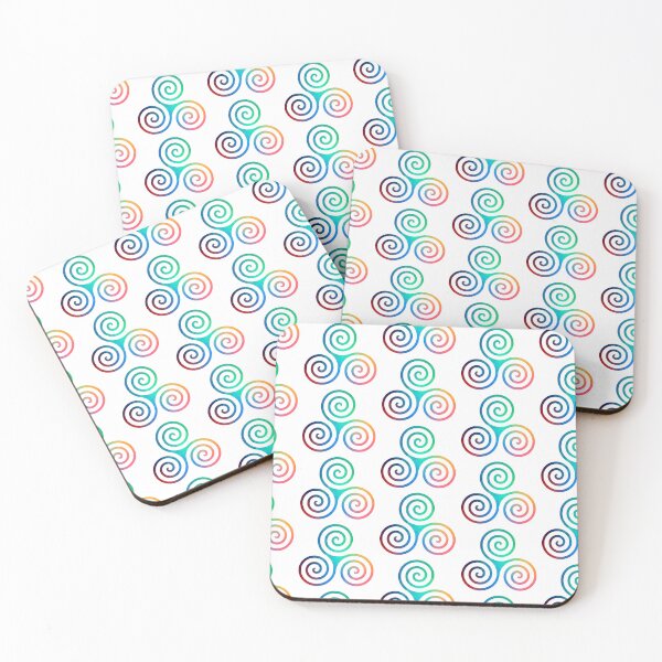 Item preview, Rainbow Colorful Triple Spiral - Triangle Pattern Background designed and sold by JanviRamani.
