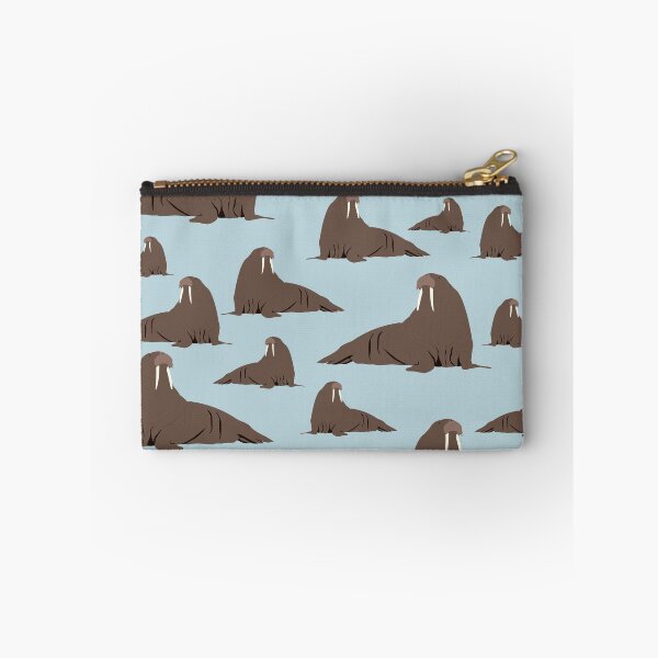 Item preview, Cute Walrus Blue and Brown Pattern designed and sold by idovedesign.
