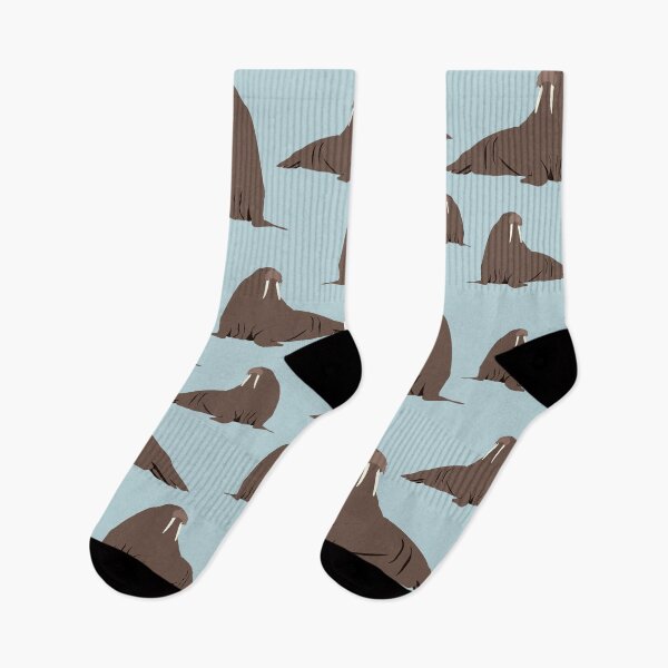 Item preview, Cute Walrus Blue and Brown Pattern designed and sold by idovedesign.