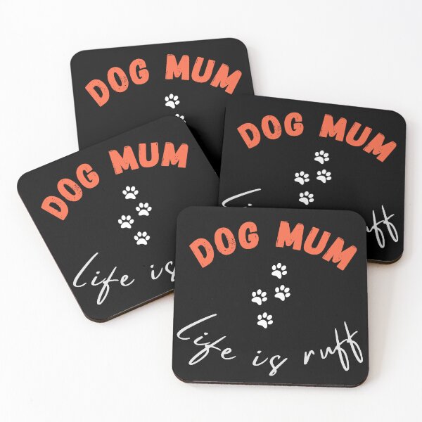 Item preview, dog mum life is ruff orange and white illustration designed and sold by Coolclassy.