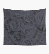 Black Spectacular Roses Wall Tapestry