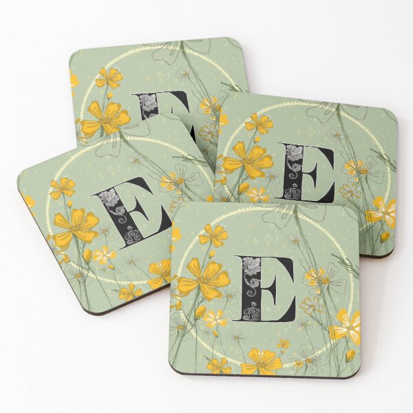 Item preview, E Initial Letter Artwork Floral Typography designed and sold by MDBespokeArt.