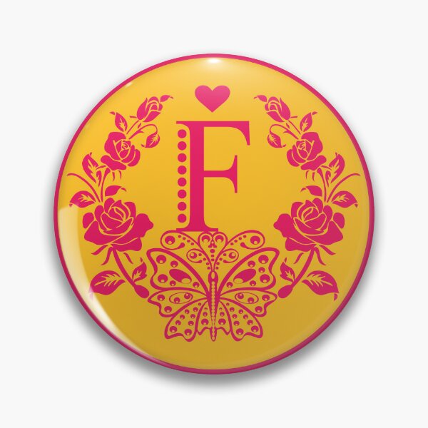 Item preview, Roses, Heart and Butterfly Monogram F designed and sold by ClownFishArts.
