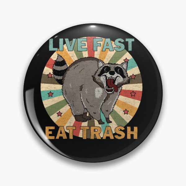 Item preview, Vintage Raccoon - Live Fast Eat Trash designed and sold by ValentinaHramov.