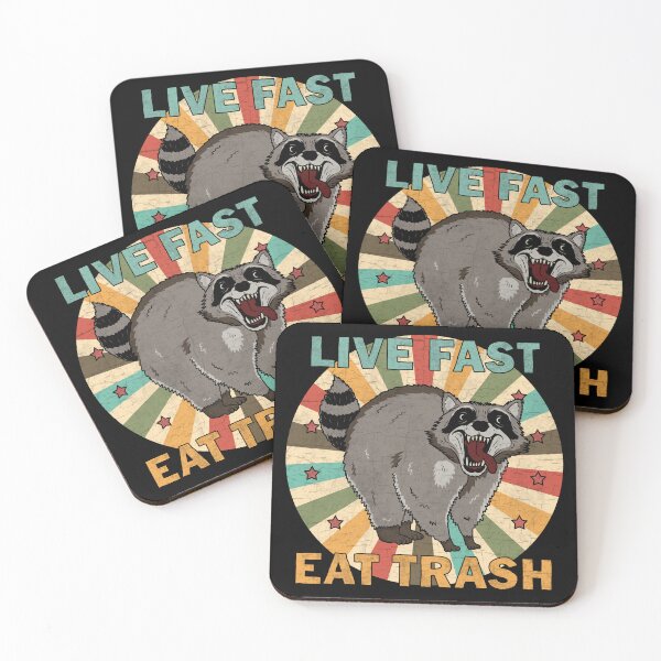 Item preview, Vintage Raccoon - Live Fast Eat Trash designed and sold by ValentinaHramov.
