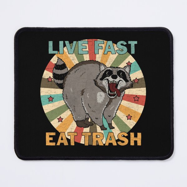 Item preview, Vintage Raccoon - Live Fast Eat Trash designed and sold by ValentinaHramov.