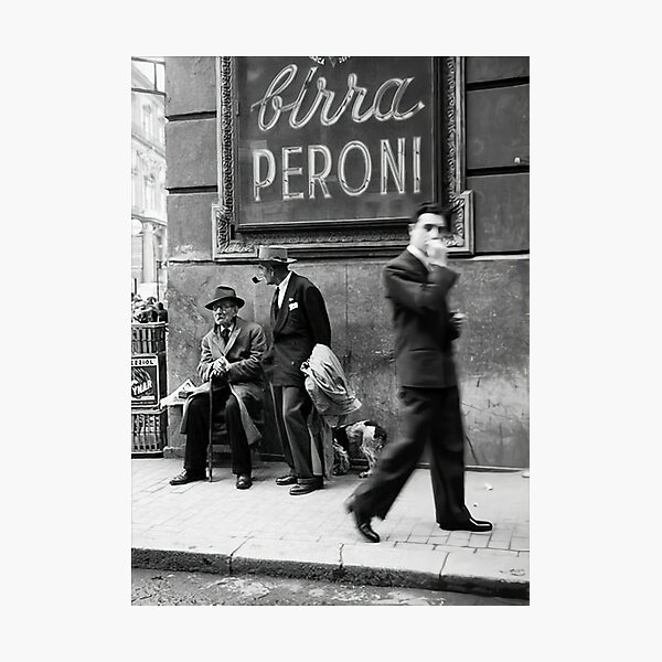 Men in a Street of Napoli Italy Photographic Print